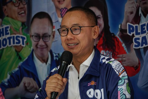 Sekjen PAN Eddy Soeparno dalam konferensi pers persiapan Perayaan Ulang Tahun ke 25 PAN di Uncle Z, Jakarta, Sabtu (26/8/2023). Foto: Jamal Ramadhan/kumparan