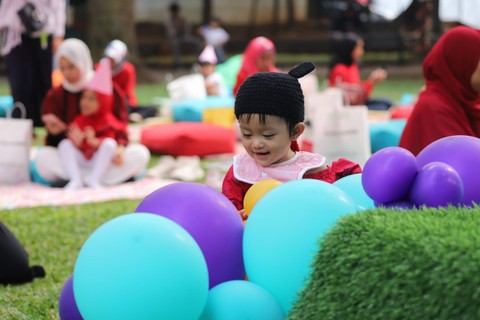 Keseruan kumparanMOM Playdate di Taman Komunitas kumparan, Jakarta, Minggu (27/8/2023).  Foto: Fitra Andrianto/kumparan
