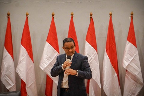 Bacapres Anies Baswedan menghadiri Kuliah Kebangsaan di FISIP Universitas Indonesia, Selasa (29/8/2023). Foto: Jamal Ramadhan/kumparan
