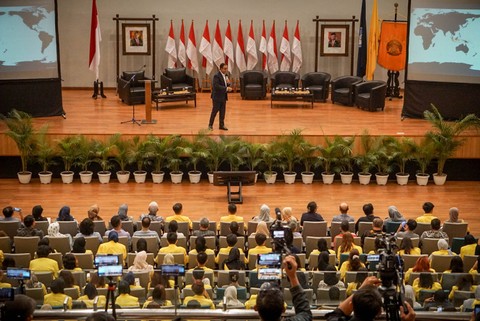 Bacapres Anies Baswedan menghadiri Kuliah Kebangsaan di FISIP Universitas Indonesia, Selasa (29/8/2023). Foto: Jamal Ramadhan/kumparan