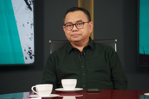 Anggota Tim 8 Koalisi Perubahan dan Persatuan (KPP) Sudirman Said dalam program talkshow Info A1 kumparan. Foto: Iqbal Firdaus/kumparan