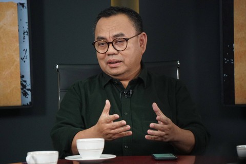 Anggota Tim 8 Koalisi Perubahan dan Persatuan (KPP) Sudirman Said dalam program talkshow Info A1 kumparan. Foto: Iqbal Firdaus/kumparan