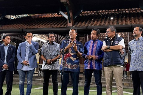 Konferensi pers Majelis Tinggi Partai Demokrat di Cikeas, Jawa Barat, Jumat (1/9/2023).  Foto: Haya Syahira/kumparan