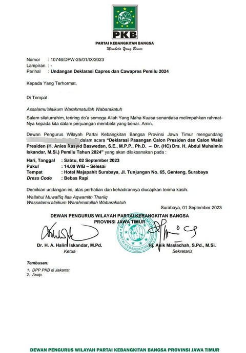 Deklarasi Anies Baswedan dan Muhaimin Iskandar jadi capres dan cawapres. Foto: Dok. Istimewa