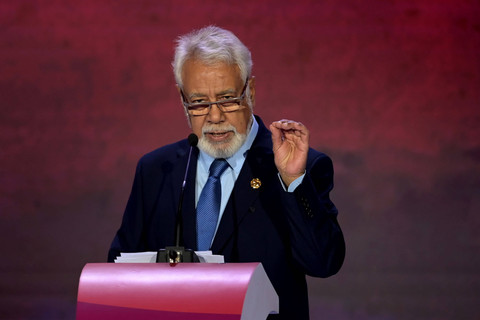 Perdana Menteri Timor Leste Xanana Gusmao dalam ASEAN Business and Investment Summit di Hotel Sultan, Jakarta, Senin (4/9/2023).  Foto: ASEAN-BAC