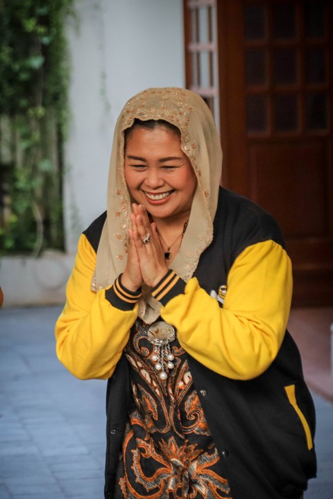 Politisi Yenny Wahid berkunjung ke kediaman Ketua Umum Gerindra Prabowo Subianto di Jalan Kertanegara, Kebayoran Baru, Jakarta Selatan, Rabu (6/9/2023). Foto: Jamal Ramadhan/kumparan