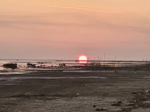Suasana tenggelamnya matahari di Danau Semayang, Desa Pela, Kecamatan Kota Bangun, Kabupaten Kutai Kartanegara. Foto: Muhammad Rizqy Septyandy (Dokumentasi Pribadi)