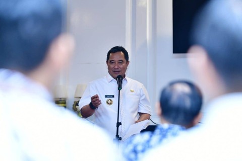 Pj Gubernur Sulsel Bahtiar Baharuddin, Rabu (13/9/2023). Foto: Pemprov Sulsel