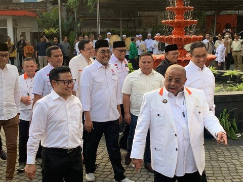 Bacapres dan bacawapres Anies Baswedan dan Muhaimin Iskandar tiba di DPP PKS. Foto: Paulina Herasmaranindar/kumparan
