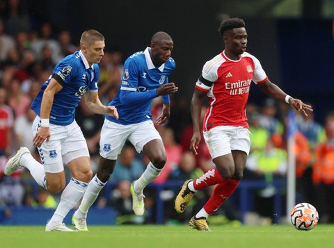 Duel Everton vs Arsenal di Liga Inggris. Foto: Lee Smith/REUTERS