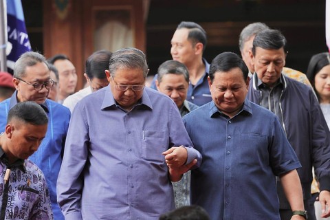 Pertemuan Susilo Bambang Yudhoyono (SBY) dan Prabowo Subianto di Hambalang, Bogor, Minggu (18/9/2023).  Foto: Instagram/@prabowo