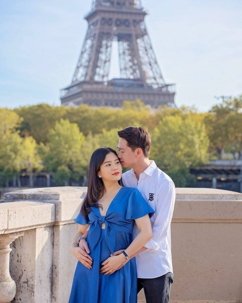 Valencia Tanoesoedibjo Babymoon ke Paris. Foto: Instagram.com/valenciatanoe