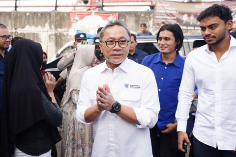 Mendag RI Zulkifli Hasan meninjau Pasar Natar Lampung, pada Rabu (20/9/2023).  Foto: Kemendag RI