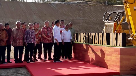 Presiden Joko Widodo di Groundbreaking Hotel Nusantara IKN. Foto: Nadia Riso/kumparan