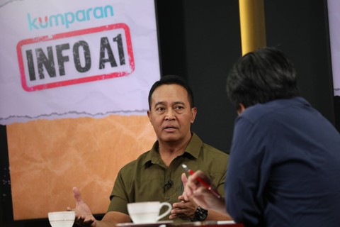 Wakil Ketua TPN Ganjar Pranowo, Andika Perkasa, pada program Info A1 kumparan. Foto: Aditia Noviansyah/kumparan