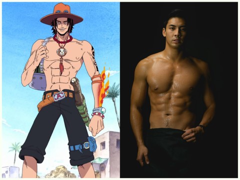 Kolase foto karakter Ace One Piece dan Yoshi Sudarso. Foto: @yoshi_sudarso