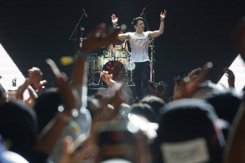 Grup musik pop Noah tampil dengan format yang berbeda saat manggung di Pestapora, Jakarta, Sabtu (23/9). Foto: Iqbal Firdaus/kumparan