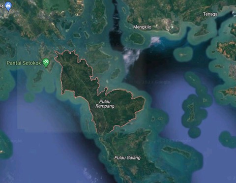 Geografis Pulau Rempang (Sumber foto; google maps, 2023)