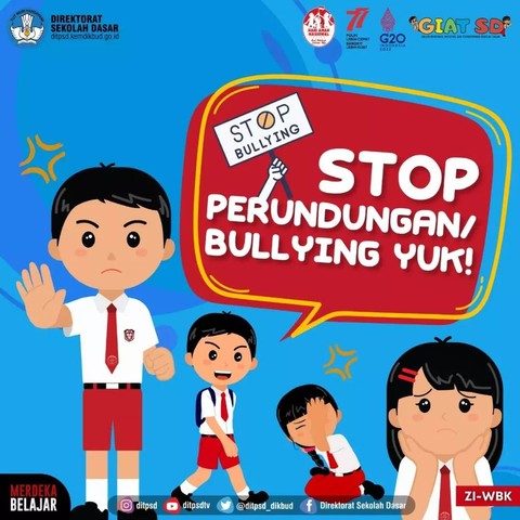 Ilustrasi kampanye anti bullying di sekolah. Foto Direktora Sekolah Dasar Kemdikbud.