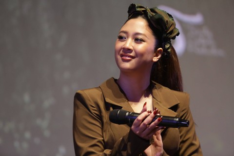 Sherina Munaf saat konferensi pers film Petualangan Sherina 2 di Epicentrum, Jakarta, Senin, (25/9/2023). Foto: Agus Apriyanto