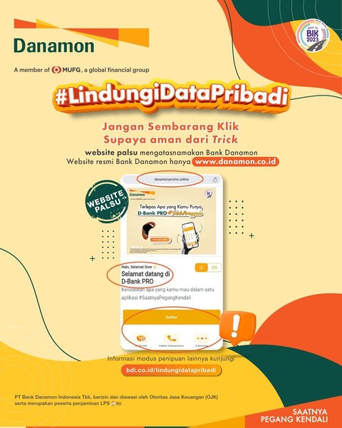 Bank Danamon meminta masyarakat klik sembarangan pesan pop up atau informasi apa pun. dok. Bank Danamon