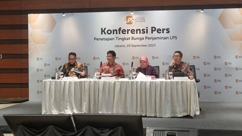 Konferensi pers Penetapan Tingkat Bunga Penjaminan LPS, di Kantor LPS, Jumat (29/9/2023). Foto: Ave Airiza Gunanto/kumparan