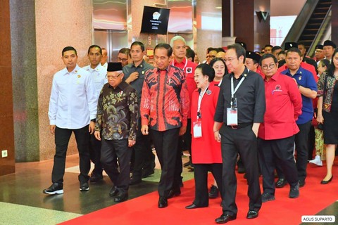 Presiden Jokowi hadiri Rakernas IV PDIP. Foto: Dok. Agus Suparto