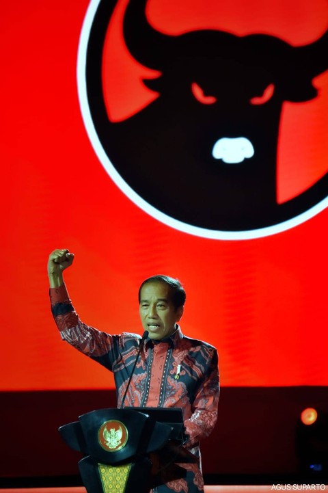 Presiden Jokowi hadiri Rakernas IV PDIP. Foto: Dok. Agus Suparto