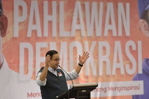 Anies $ Baswedan menghadiri peluncuran platform Pahlawan Demokrasi. Foto: Dok. Istimewa