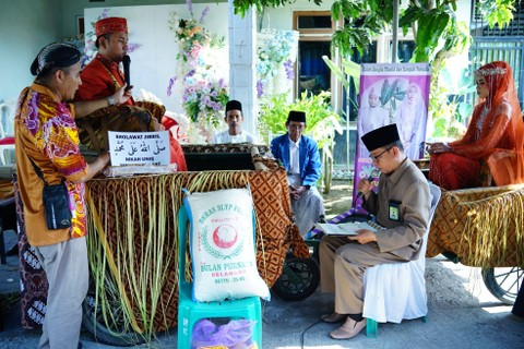 Seorang penyandang disabilitas di Bantul menikahi kekasihnya dengan mahar Selawat Nabi Muhammad SAW. Foto: Fortais Kapanewon Sewon