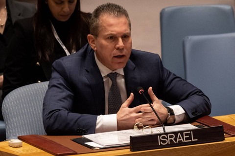 Duta Besar Israel untuk PBB Gilad Erdan. Foto: Yuki IWAMURA / AFP