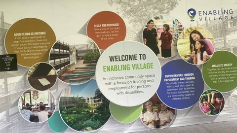 Tempat komunitas inklusif untuk integrasi penyandang disabilitas bernama Enabling Village di Lengkok Bahru, Singapura. Foto: Ghinaa Rahmatika/kumparan