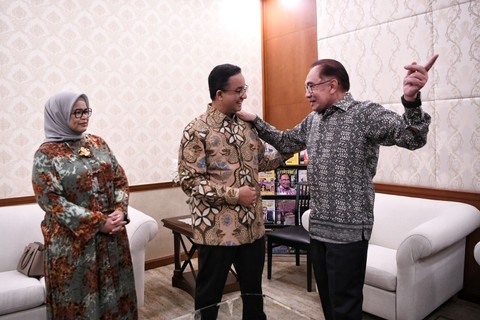 Bacapres Anies Baswedan saat bertemu Perdana Menteri Malaysia Dato' Seri Haji Anwar bin Ibrahim (DSAI) di Perdana Putra, Putrajaya, Malaysia, Kamis (12/10). Foto: Dok. Istimewa