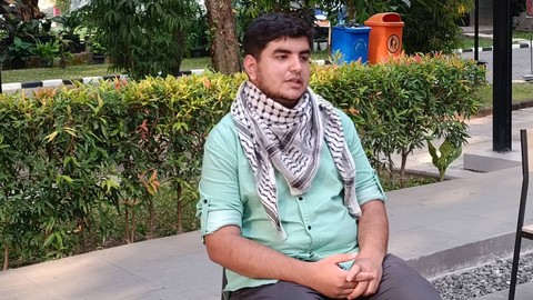 Mohammed Albohisi mahasiswa asal Gaza, Palestina, yang tengah menuntut ilmu di Indonesia. Foto: Arfiansyah Panji/kumparan