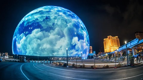Bangunan Sphere di Las Vegas.  Foto: Paparacy/Shutterstock