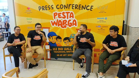 Konferensi pers Bapak2ID terkait gelaran Pesta Warga, Selasa (17/10/2023).   Foto: Aprilandika Pratama/kumparan