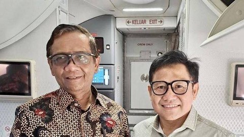 Dua cawapres Indonesia, Mahfud MD (kiri) dan Muhaimin Iskandar (kanan). Foto: Twitter Mahfud MD