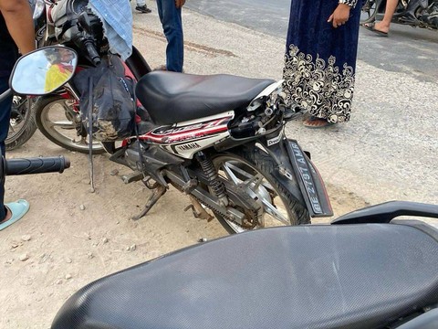 Motor yang dikendarai korban, Jumat (20/10/2023) | Foto: Riko Pranata/Lampung Geh