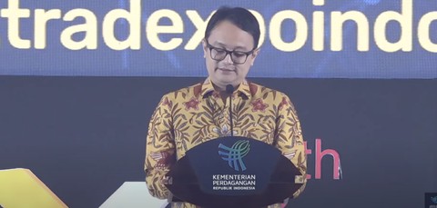 Wakil Menteri Perdagangan Jerry Sambuaga saat membuka Trade Expo Indonesia 2023 di ICE BSD, Tangerang, Rabu (18/10/2023). Foto: YouTube/Kementerian Perdagangan