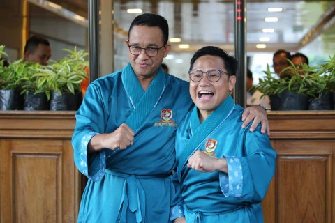 Bakal capres-cawapres Anies Baswedan-Muhaimin Iskandar (Cak Imin) menjalani tes kesehatan di Rumah Sakit Pusat Angkatan Darat (RSPAD) Gatot Subroto, Jakarta, pada Sabtu, 21 Oktober 2023. Foto: Aditia Noviansyah/kumparan