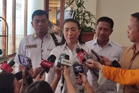 Wakil Ketua Umum Partai Gerindra Rahayu Saraswati Djojohadikusomo di tempat Rapimnas Gerindra, Jakarta, Senin (23/10/2023). Foto: Jamal Ramadhan/kumparan