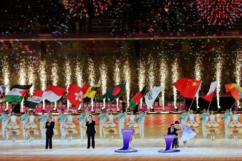 Upacara pembukaan Asian Para Games 2022 Hangzhou di Hangzhou Olympic Sports Centre Stadium, China, pada Minggu (22/10/2023). Foto: NPC Indonesia
