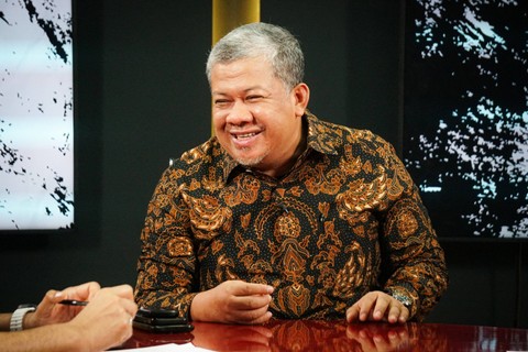Wakil Ketua Umum Partai Gelora Fahri Hamzah saat diwawancarai dalam program talkshow Info A1 kumparan. Foto: Iqbal Firdaus/kumparan