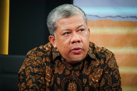 Wakil Ketua Umum Partai Gelora Fahri Hamzah saat diwawancarai dalam program talkshow Info A1 kumparan. Foto: Iqbal Firdaus/kumparan