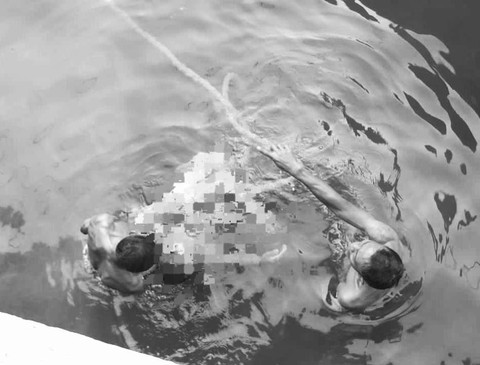 Mayat ABK yang ditemukan tewas tenggelam. | Foto: Dok Polsek Teluk Betung Timur