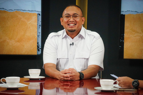 Ketua DPP Gerindra Andre Rosiade saat program talkshow Info A1 kumparan. Foto: Iqbal Firdaus/kumparan