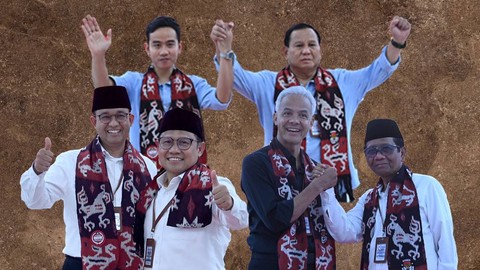 Anies-Cak Imin, Ganjar-Mahfud, Prabowo-Gibran. Foto: ANTARA FOTO
