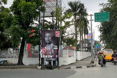 Baliho PSI bertebaran di Kota Medan. Foto: Tri Vosa/kumparan