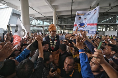 Bacapres Anies Baswedan saat tiba di Bandara Kualanamu Deli Serdang, Sumatera Utara, pada Kamis Sore(2/11). Foto: Dok. Istimewa