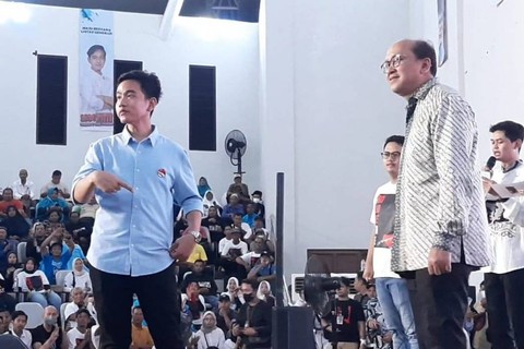 Cawapres Gibran Rakabuming Raka tiba di Gedung Teater Bhineka, Kabupaten Karanganyar, Jawa Tengah, Kamis (2/11/2023). Foto: Dok. Istimewa